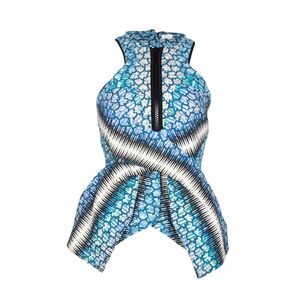 Peter Pilotto Printed Corset Top in Blue Cotton